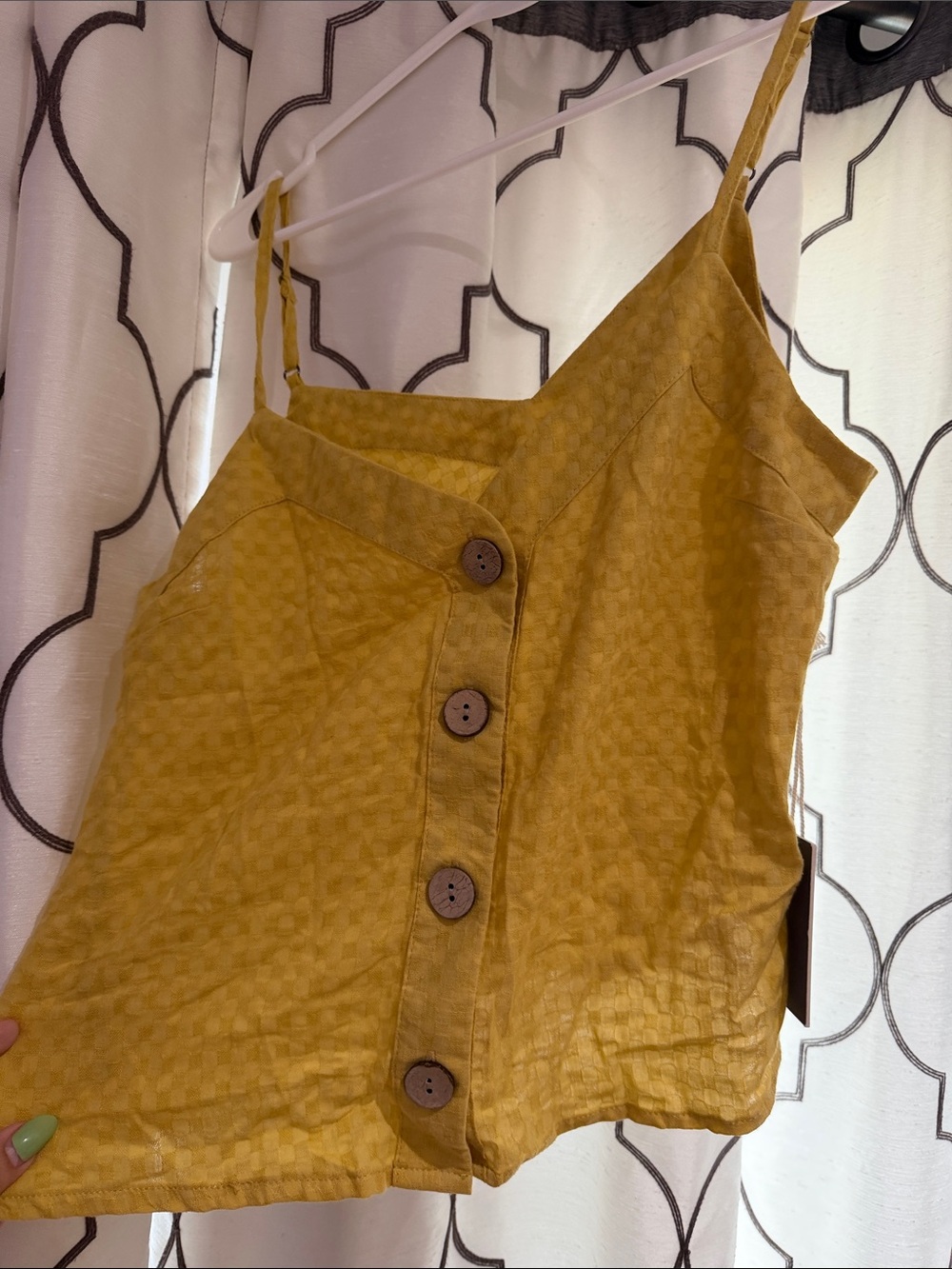 Mustard Yellow Button-Front Camisole Top